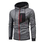 PRJN Erkek Spor Fermuarlı Kazak Polar Kapüşonlu Temel Hırka Ceket Erkek Kapüşonlu Fermuarlı İnce Kapüşonlu Sweatshirt Kazak Kaban Erkek Kapüşonlu Fermuarlı Cepler İpli Kapüşonlu Sweatshirt Ceket, C-kırmızı, 3XL