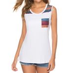 PRJN Kadın Casual O Boyun Tunik Üstler Gömlek Bluz Kadın Çizgili Örgü Tank Üstleri Günlük Kolsuz Bluz Gömlek Kolsuz Üstler Spor Kadın Egzersiz Tank Üstleri Koşu Yeleği Yoga Üstleri Spor Üstleri Spor Üstleri, B-beyaz, M