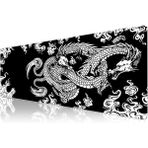 Pro - 10 Farklı Model Dikişli Kenar 90X40 cm Oyuncu Gaming Mouse Pad (Dragon Knot, 90X40 Cm) - Altın