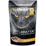 Pro Choice 85 gr Pouch Jöle İçinde Tavuklu ve Ciğerli Tahılsız Yaş Kedi Maması