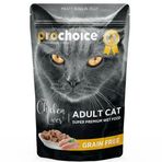 Pro Choice Tahılsız Tavuk ve Ciğerli Yetişkin 85 gr Kedi Pouch Konservesi