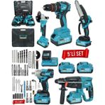 PRO DRAGER 5 Li Ultra Set Kömürsüz Motor Şarjlı Matkap 21 V 3 Batarya ile Darbeli Çok Amaçlı Kullanım