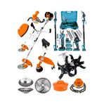 PRO DRAGER Yan Tip Benzinli Tırpan Çim Biçme Makinesi ve Dal Budama Makas+Teleskopik 2 mt Kollu Bahçe Seti