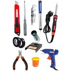 Pro Full Takim Kalem Havya 60W Lehim Makinesi Lehim Tel Pasta Stand Silikon Tabancasi Lehim Pompasi