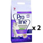 Pro Line 5 x 2 lt Doğal Topaklanan İnce Taneli Lavanta Kokulu Kedi Kumu