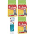 Pro Line Tavuklu 3x1,2 kg Yavru Kedi Maması + 100 gr Malt Paste