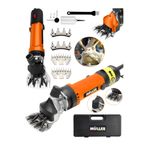 Pro Müller Alman 9600 W Çift Kartlı Motor Korumalı Metal Şanzıman Koyun Keçi Kırkım Makinesi Compact Hız Ayarlı