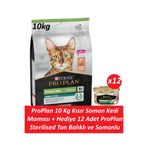 Pro Plan 10 Kg Kısır Somon Kedi Maması + Hediye 12 Adet Sterilised Ton Balıklı ve Somonlu