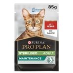 Pro Plan 13x85 gr Pouch Sos İçinde Sığır Etli Kısırlaştırılmış Kedi Konservesi