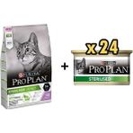 Pro Plan Hindili 10 kg Kısırlaştırılmış Kedi Maması + 24x85 gr Sterilised Ton ve Somonlu Kısırlaştırılmış Kedi Konservesi