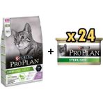 Pro Plan Hindili Kısırlaştırılmış +7 3 kg Yaşlı Kedi Maması + Proplan Sterilised Ton ve Somonlu 24x85 gr Kısırlaştırılmış Kedi Konservesi