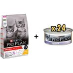 Pro Plan Kitten Tavuklu 10 kg Yavru Kedi Maması + 24x85 gr Junior Tavuk Etli Yavru Kedi Maması