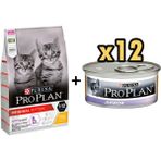 Pro Plan Kitten Tavuklu 3 kg Yavru Kedi Maması + 12x85 gr Junior Tavuk Etli Yavru Kedi Maması