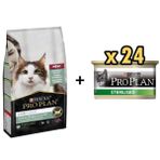 Pro Plan Live Clear Sterilised Somonlu Kısır Kedi Maması 1.4 kg + 24 Adet Proplan Sterilised Ton ve Somonlu Kısırlaştırılmış Kedi Konservesi 85 gr