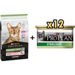 Pro Plan Morina ve Okyanus Balıklı 10 kg Yetişkin Kuru Kedi Maması + 12x85 gr Sterilised Ton ve Somonlu Kısırlaştırılmış Kedi Konservesi