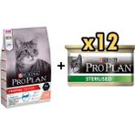 Pro Plan Senior Somonlu 3 kg Yaşlı Kedi Maması + 12x85 gr Sterilised Ton ve Somonlu Kısırlaştırılmış Kedi Konservesi