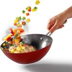 Pro - Plus Kırmızı & Titanyum 24 cm Wok Tava