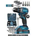 PRO100 Assur Pro 21V Çift Akü Çelik Mandren Kömürsüz Motor Darbeli Şarjlı Matkap Akülü Vidalama