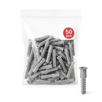 Proalet Tuğla Boşluk Dübeli, Plastik, Tuğla, Gaz Beton, Beton Duvarlar İçin Güçlü Tutuş, Kolay Montaj, Vida Uyumu (10 MM, Adet, 50)