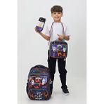 Probag Minecraft 3'lü Çanta Seti Sırt Çantası Beslenme Çantası Kalemlik Çocuk Çantası Peluş Oyuncak Hediye Mavi