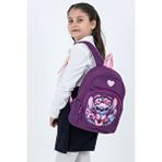 Probag Mor Stitch Figürlü Kız Çocuk Anaokulu Sırt Çantası – Çiçek Desenli, Ergonomik Kreş Çantası