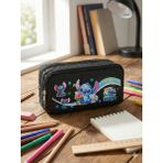 Probag Stitch Baskılı Çift Bölmeli Siyah Okul Kalemliği