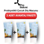 Probident kids 60 ml Doğal Şeftali Aromalı Diş Macunu Aktif Probiyotikli Hassas Diş Etleri Için - 3 Adet