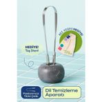 Probiwhite Dil Temizleme Aparatı/dil Sıyırıcı Tıbbi Paslanmaz Çelik El Yapımı Beton Stant Kesesi