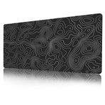 ProbTis Siyah Topografik Harita Mouse Pad, Havalı Minimalist Masa Paspası, XXL Anime Oyun Klavyesi Mat, Kaymaz Kauçuk Taban, Ev Ofis için Büyük Genişletilmiş Masa Koruyucu, 89,9 cm x 39,9 cm (Siyah
