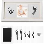 Probuk Bebek el ve ayak izi seti, fotoğraf albümü 33 x 18 cm, kil izleri, ahşap fotoğraf çerçevesi, yenidoğan, bebek partisi dekorasyonu, çocuk odası dekorasyonu, hatıra seti, ebeveynler için bebek