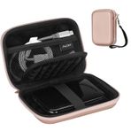ProCase 2,5 inç Harici Sabit Disk Kılıfı, TOSHIBA Western Digital Maxtor WD KESU Seagate Hitachi Samsung 500G 1TB 2TB 3TB 4TB için Sert Kılıf Samsung T9 SSD için Seyahat Çantası - Pembe Altın