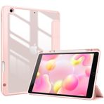ProCase iPad 9. Nesil 2021/ 8. Nesil 2020/ 7. Nesil 2019 iPad 10.2 için İnce Kılıf Kılıf, 10,2 inç iPad 9/8/7 Nesil için Kalem Tutuculu Akıllı Sert Kabuk Koruyucu Kılıf -Pembe