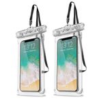 Procase Su geçirmez Kılıf Cep Telefonu Kuru Çanta Kılıfı iPhone 11 Pro Max Xs Max XR XS X 8 7 6S Plus, Galaxy S10 Plus S10 S10e S9+/Note 10 10+ 5G 9 8, Pixel 4 XL 6.8 inç'e kadar - 2'li Paket, Şeffaf