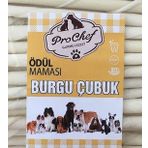 Prochef 100 Adet 500 gr Beyaz Burgu Çubuk Doğal Sığır Derisi Köpek Kemiği