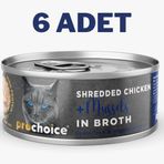 Prochoice 6x70 gr Deluxe Shredded Chicken Mussels Kedi Konservesi