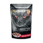 ProChoice Pouch Jöle İçinde Kuzulu ve Ciğerli Tahılsız 85 gr 12 Adet Yetişkin Kedi Konservesi