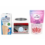 ProDerm +Plus Profesyonel Ağda Seti, Wax Heater 45 + vi-vet Pudralı Granül Sir El Ağdası 250g + 100 Adet Spatula