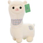 Prodigy Toy Alpaka Bebek Sevimli Eşarp Kuzu Bebek Peluş Oyuncak Yastık Beyaz (Yurt Dışından) - 30 x 25 x 15 cm