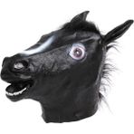 Prodigy Toy Cadılar Bayramı Maskeli Balo At Kafası Maskesi Başlık - Siyah