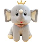 Prodigy Toy Karikatür Taç Fil Bebek Yastık Dumbo Peluş Oyuncak Gri (Yurt Dışından) - 60 x 50 x 50 cm