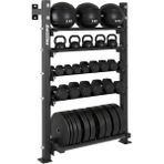 Prodips 5 Katlı Duvara Monte Sağlık Topu Kettlebell Dambıl Ağırlık Plaka Depolama Standı