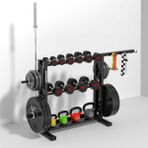 Prodips Ağırlık Plaka Bar Dambıl Kettlebell ve Aksesuar Depolama Sehpası - Siyah