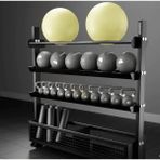 Prodips Fitness Pilates Sağlık Topu Kettlebell Ağırlıkları Mat Foam Roller Için Sepetli Depolama Standı