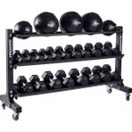 Prodips Mobil Profesyonel Dambıl ve Medicine Ball Sağlık Topudepolama Standı - 25 kg - Siyah