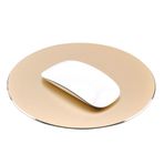 ProElife Birinci sınıf alüminyum metal fare altlığı/matı Apple, Magic Mouse, Microsoft, Logitech, Tecknet, Razer, Metal Mouse Pad-Round-Gold Colour, Mouse Pad için