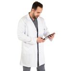 PROF. Murray Medikal Erkek Önlük Likralı Doktor Hemşire Luxury Laboratuvar Önlüğü Beyaz XL