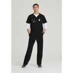 Prof One Valocity BOT195 – 0217 Erkek Scrubs Takım – İthal, Hafif ve Nefes Alabilen Doktor / Hemşire Forması - Siyah - 2XL