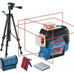 Professional Gll 3-80 C Çizgi Lazer (30M Çalışma Alanı [alıcı ile 120M], 4 x Aa Pil, Ip 54 Toza Karşı Koruma Sistemi, Kırmızı Lazer, Aa1 Pil Adaptörü, Bt 150 Tripod, Taşıma Çantası)