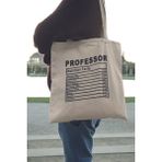 Professor Nutrition Facts Profesör Akademisyen Hediyelik Baskılı %100 Pamuklu Ham Bez Bej Çanta