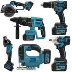 Profesyonel Akülü 6Lı Set Makina 88Vf 5Ah 125Mm Avuç Taşlama, Sds Plus Kırıcı Delici Hilti, Somun Sıkma Sökme, Vidalama Matkap, Daire Tester